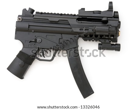 stock photo tommy gun submachine gun on a white background