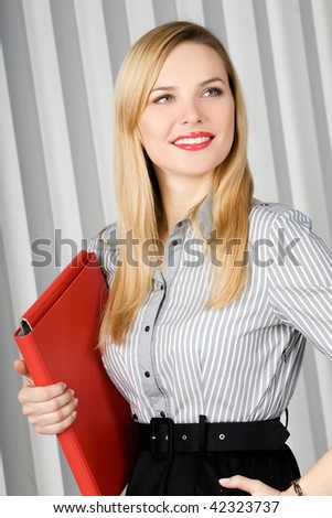 Business woman with document case