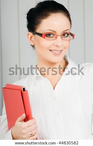 Woman with document case