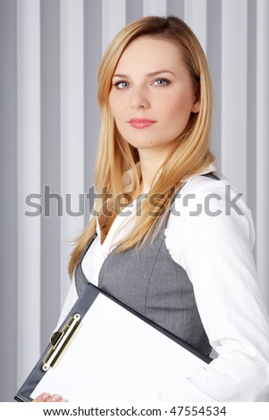 Business woman with document case