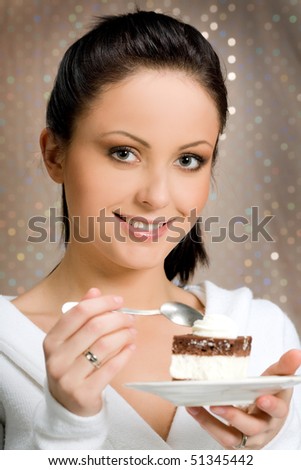 Woman with cake