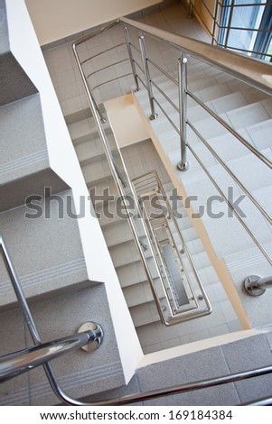 emergency exit staircase in modern office center