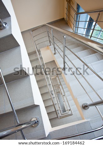 emergency exit staircase in modern office center