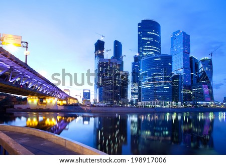 RUSSIA. MOSCOW - June 8: The Moscow International Business Center, Moscow-City on June 8, 2014 in Moscow. Moscow-City area is currently under development.
