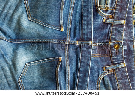 fashion blue jeans in stack