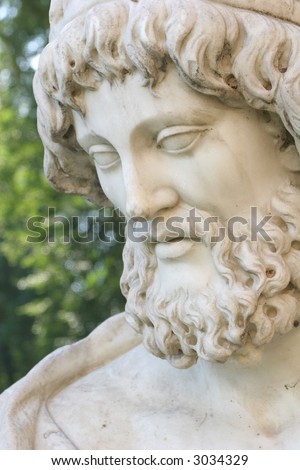 Fragment of the Antique Sculpture, Male Head with Beard