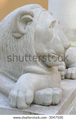 Antique Sculpture, Lying Majestic Lion, Tsar of the Beasts