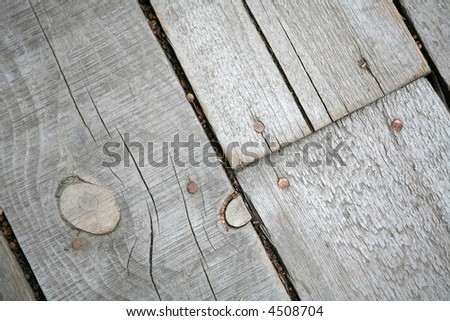 Texture, Surface of the Old Boards with Nail