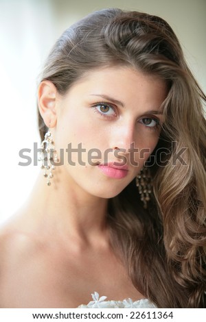 pretty girls with light brown hair. stock photo : beautiful girl