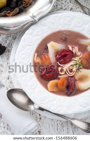 Czernina  is a Polish soup made of duck blood and clear poultry broth. Sometimes known as 