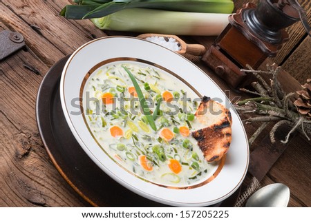 leek cheese soup
