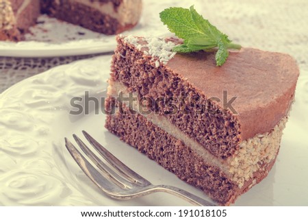 chocolate cakes with nut filling - vintage