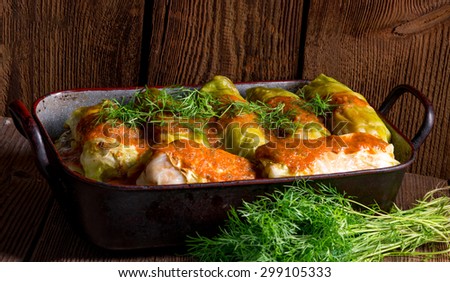 Cabbage rolls out young cabbage