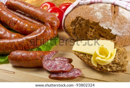 Polish raw sausage