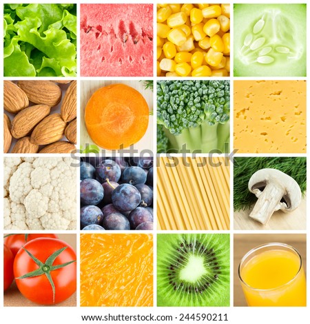Collection of healthy food backgrounds. Food concept