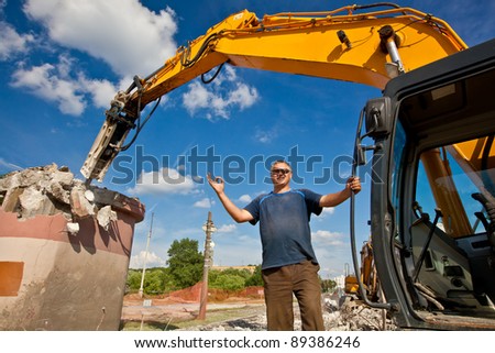 Demolition Expert at Site Destruction giving okay sign hand gesture