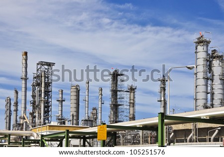 Chemical industrial with light of blue sky \