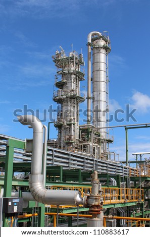 Industrial plant with blue sky , Eastern of Thailand August 2012