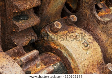 Old gear with red rust