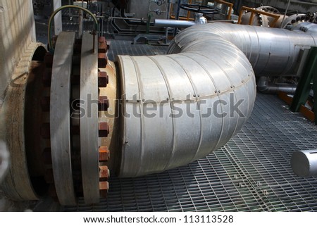 Big stream pipe line with insulation