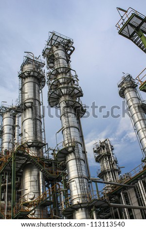 Chemical distillation in chemical plant , Eastern of Thailand