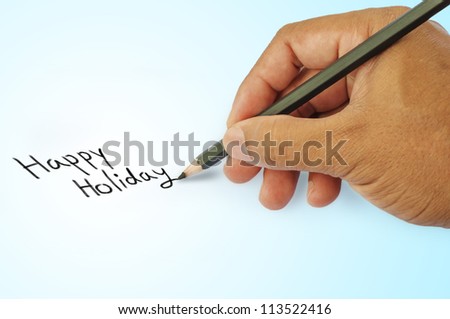 Happy holiday by hand drawing