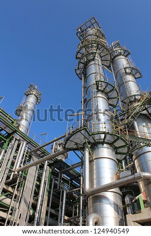 Petroleum and chemical plant with blue sky