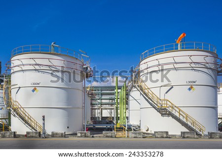 Storage tank in industrial plant
