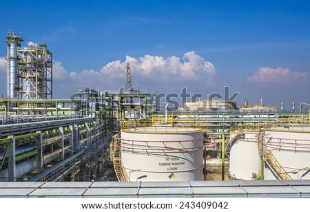 Petroleum plant with blue sky