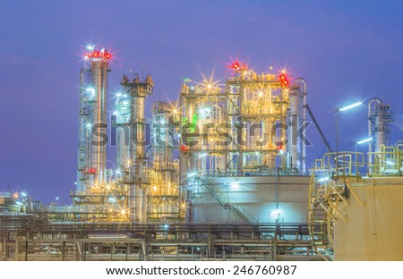 Twilight scene of Petroleum and chemical plant