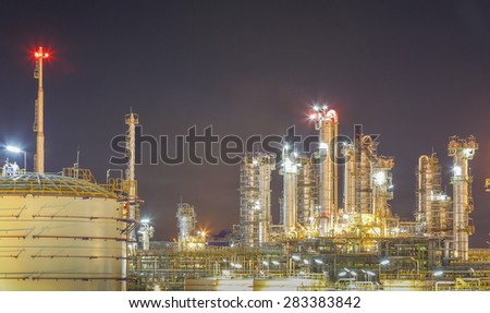 Petroleum plant on night time