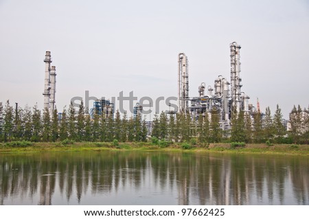 Chemical factory with green nature in Thailand