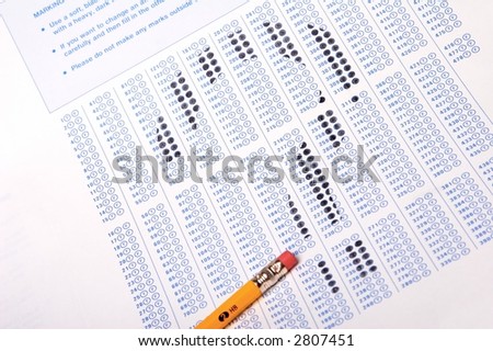 True False test and pencil