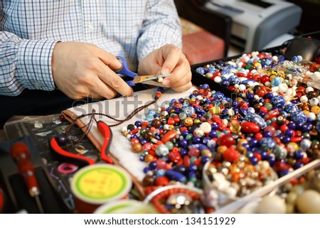 Handmade making beads necklace