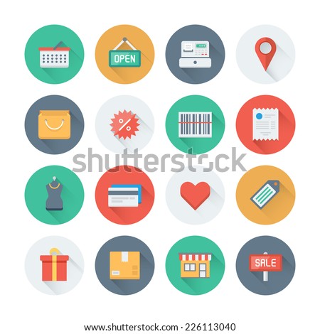 Pixel perfect flat icons set with long shadow effect of shopping symbol shop elements and commerce items market objects and store products Flat design style modern pictogram collection Pixel perfect flat icons set with long shadow effect of shopping symbol shop elements and commerce items market objects and store products Flat design style modern pictogram collection