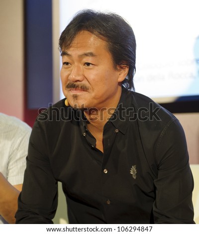 BARCELONA - JUNE 28: Hironobu Sakaguchi creator of Final Fantasy video game series during Gamelab on June 28, 2012, in Barcelona, Spain.