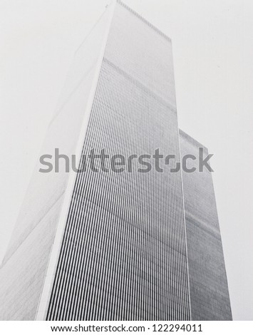 NEW YORK CITY - JULY 20: Details of Twin Towers of the World Trade Center, on July 20, 1997, New York, NY.
