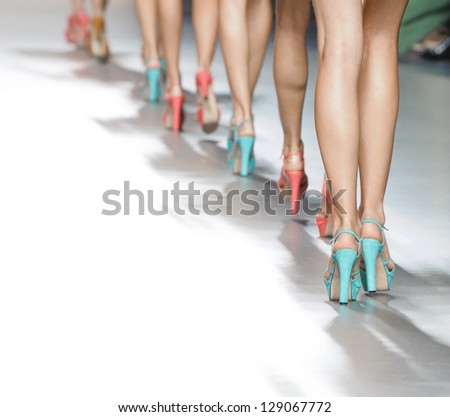 Madrid Ã¢Â?Â? September 02: Details Of Models Walking On The Kina Fernandez Catwalk During The Cibeles Madrid Fashion Week Runway On September 02, 2012 In Madrid.