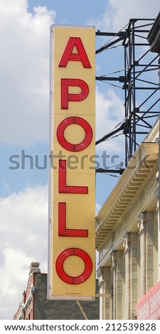 NEW YORK - JULY 24: sign outside of Apollo Theater on July 24, 2006 in Manhattan, New York City.
