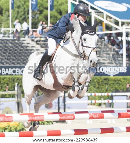 BARCELONA - OCTOBER 09: Michael Whitaker rider in action during the CSIO Coca-Cola Trophy in Real Club Polo Barcelona, on October 09, 2014, Barcelona, Spain.