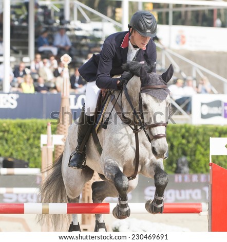 BARCELONA - OCTOBER 10: Spencer Roe rider in action during the CSIO El Periodico Trophy in Real Club Polo Barcelona, on October 10, 2014, Barcelona, Spain.