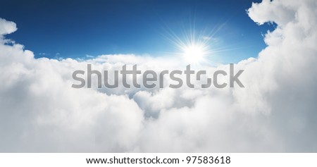 amazing view to sky above clouds