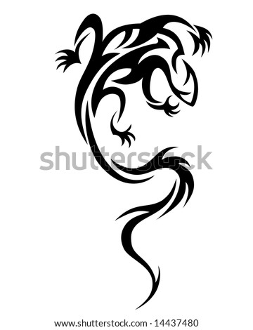 stock vector vector illustration of a tribal gecko design