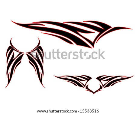 stock vector vector illustration of tribal wing design