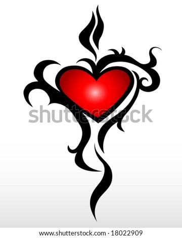 stock vector vector illustration of a tribal heart design