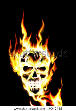 pics of skulls with flames. fire skull outline flaming