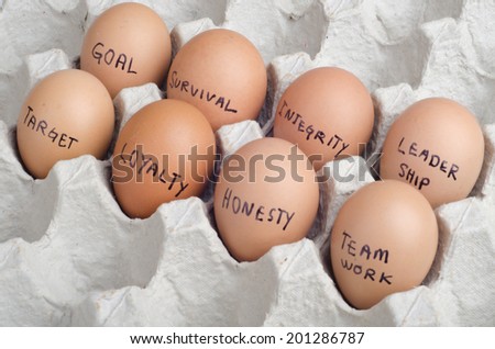 Essential components of the organization- An interpretation with free hand drawing on eggs