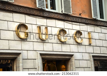 ROME, ITALY SEPTEMBER 11, 2011: Gucci show room Via dei Condotti in Rome.