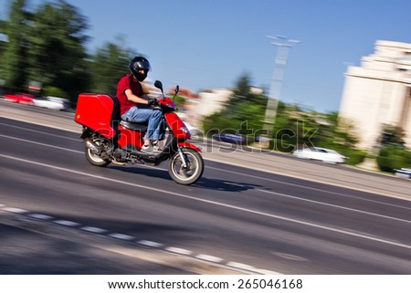 Scooter delivery man