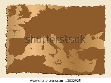 1871 map of europe. stock vector : vector old map